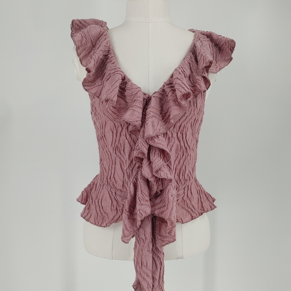 Zara Textured Ruffle Blouse - Picture 1 of 5